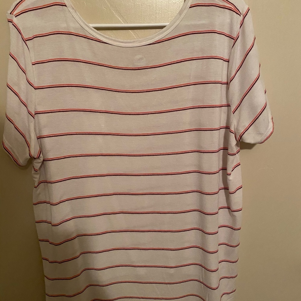 white with red stripped